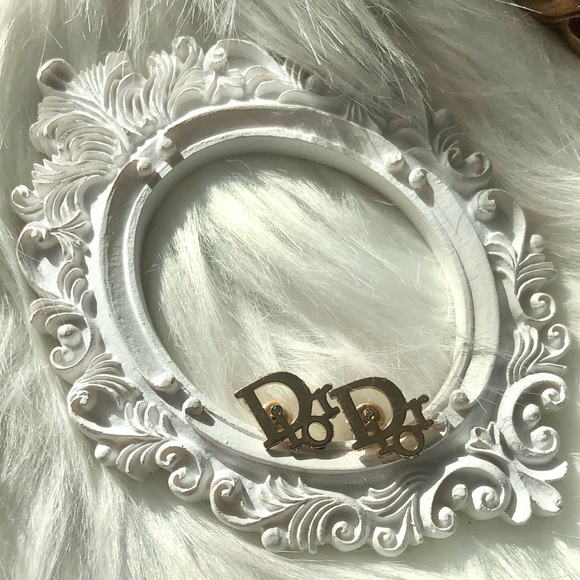 Letter Bronzed Gold Earrings - Picture 1 of 8